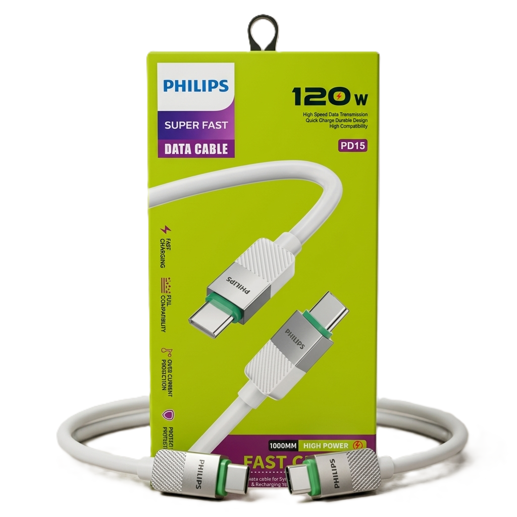 کابل تبدیل USB به USB-C فیلیپس مدل PD15 طول 1 متر