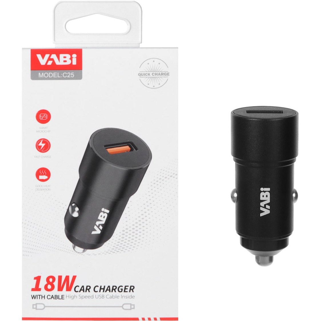 شارژر فندکی فست تک پورت VABI مدل C25 18W