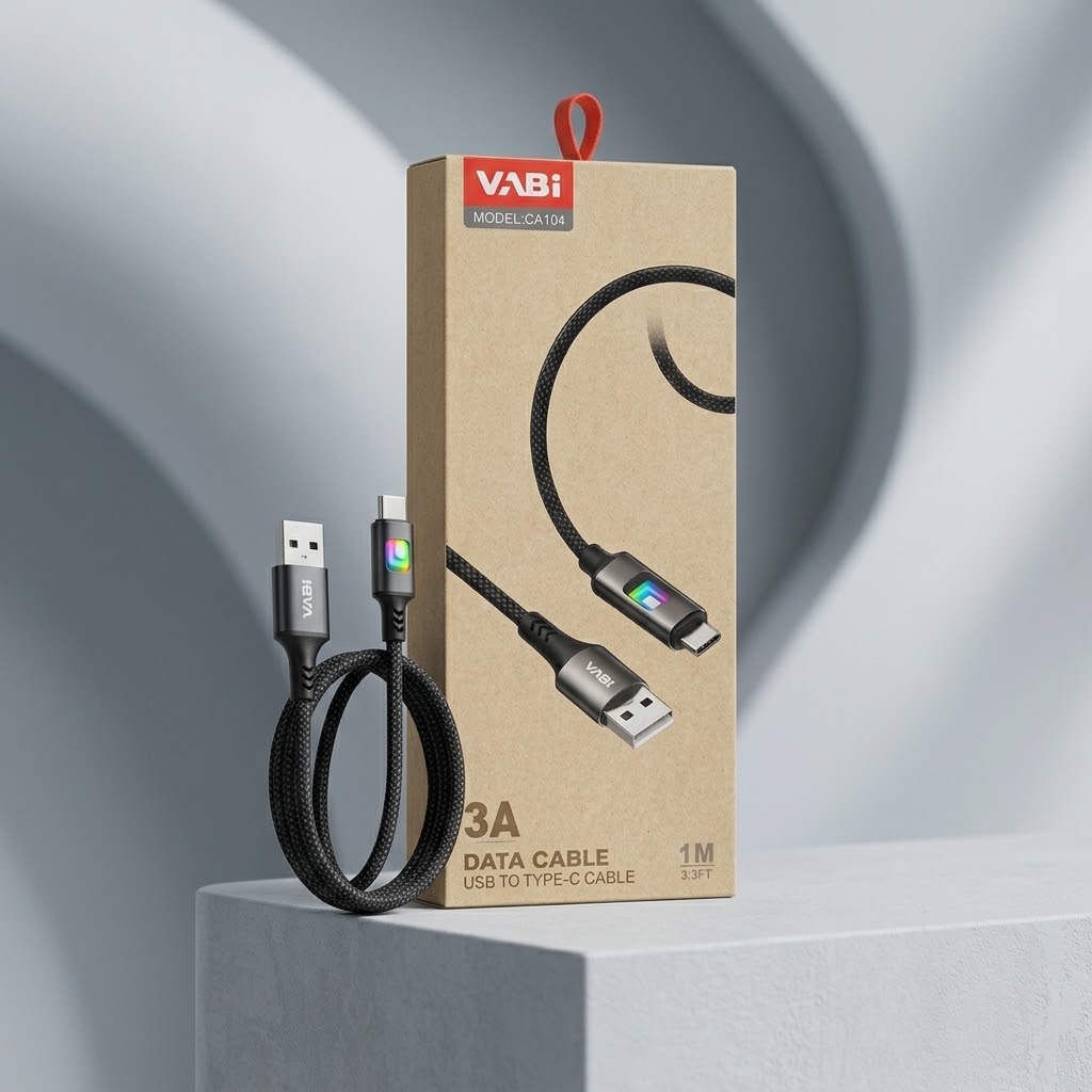 کابل Vabi مدل CA104 USB به تایپ‌سی ۳ آمپر