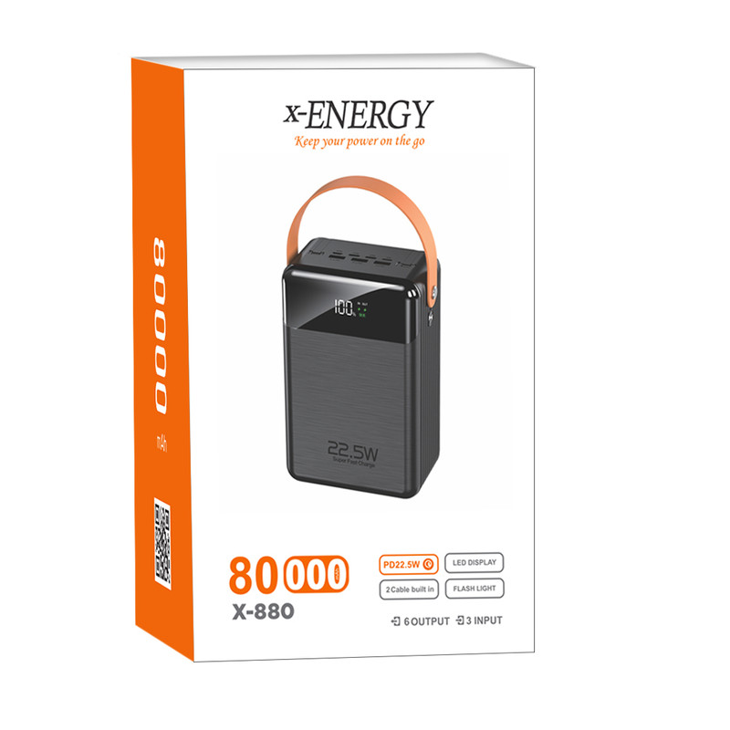 پاوربانک ایکس انرژی مدل X-880 ظرفیت 80000 میلی‌آمپر ساعت