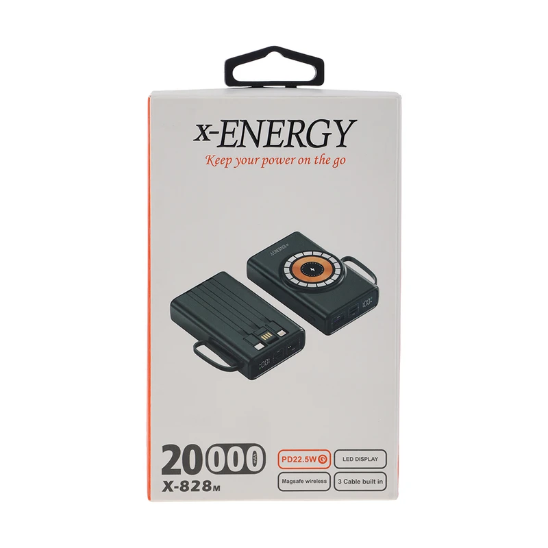 پاوربانک ایکس انرژی مدل X-828M ظرفیت 20000 میلی‌آمپر ساعت