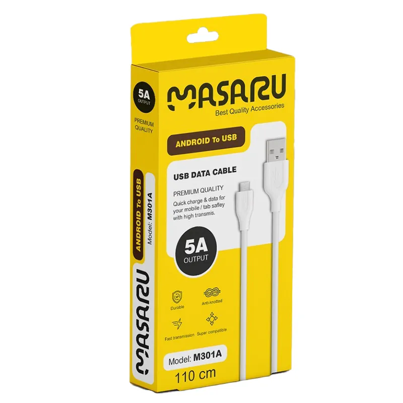کابل شارژ فست اندروید 1.1متری مدل M301A از برند MASARU
