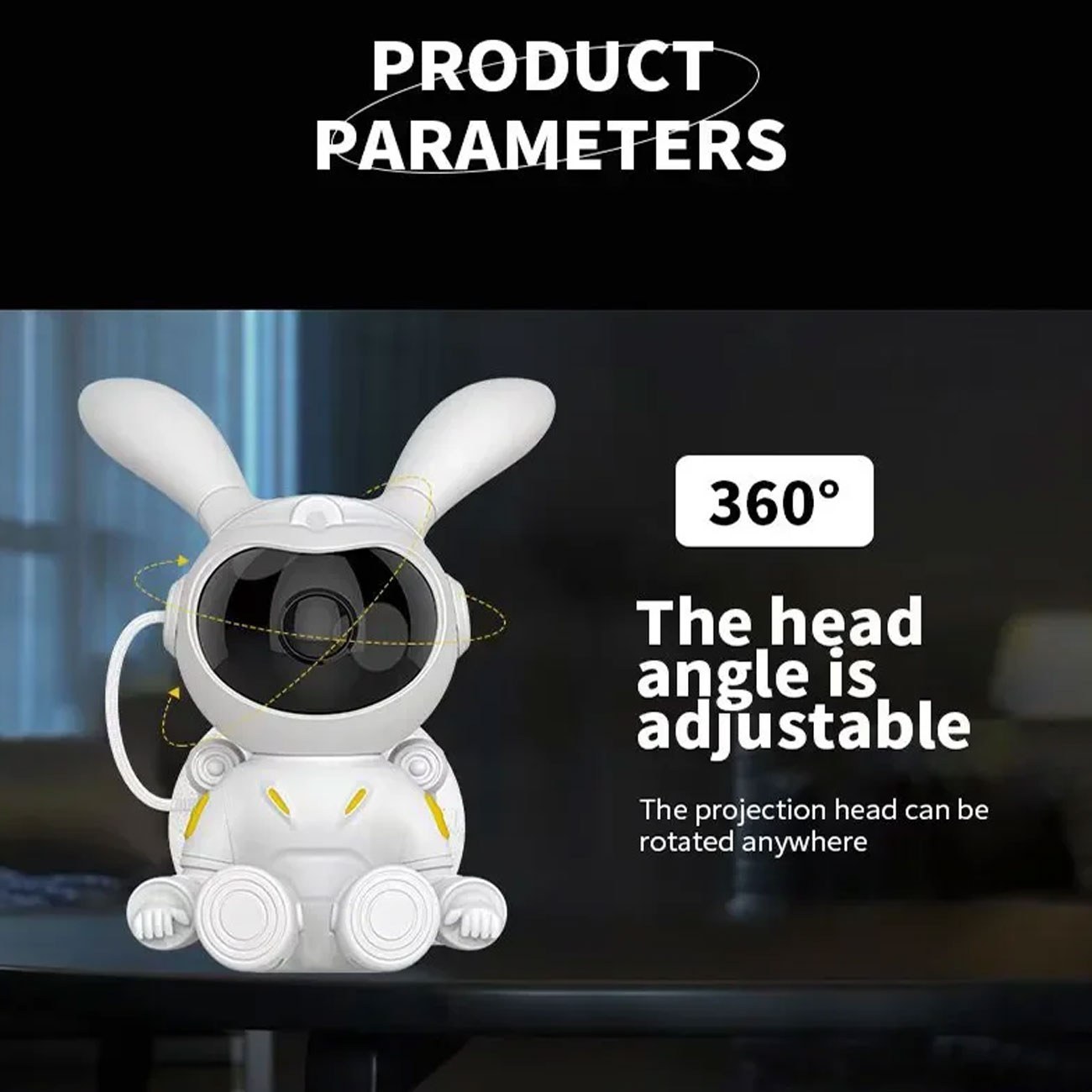 چراغ خواب کهکشانی خرگوش فضانورد با اسپیکر projector galactic 4