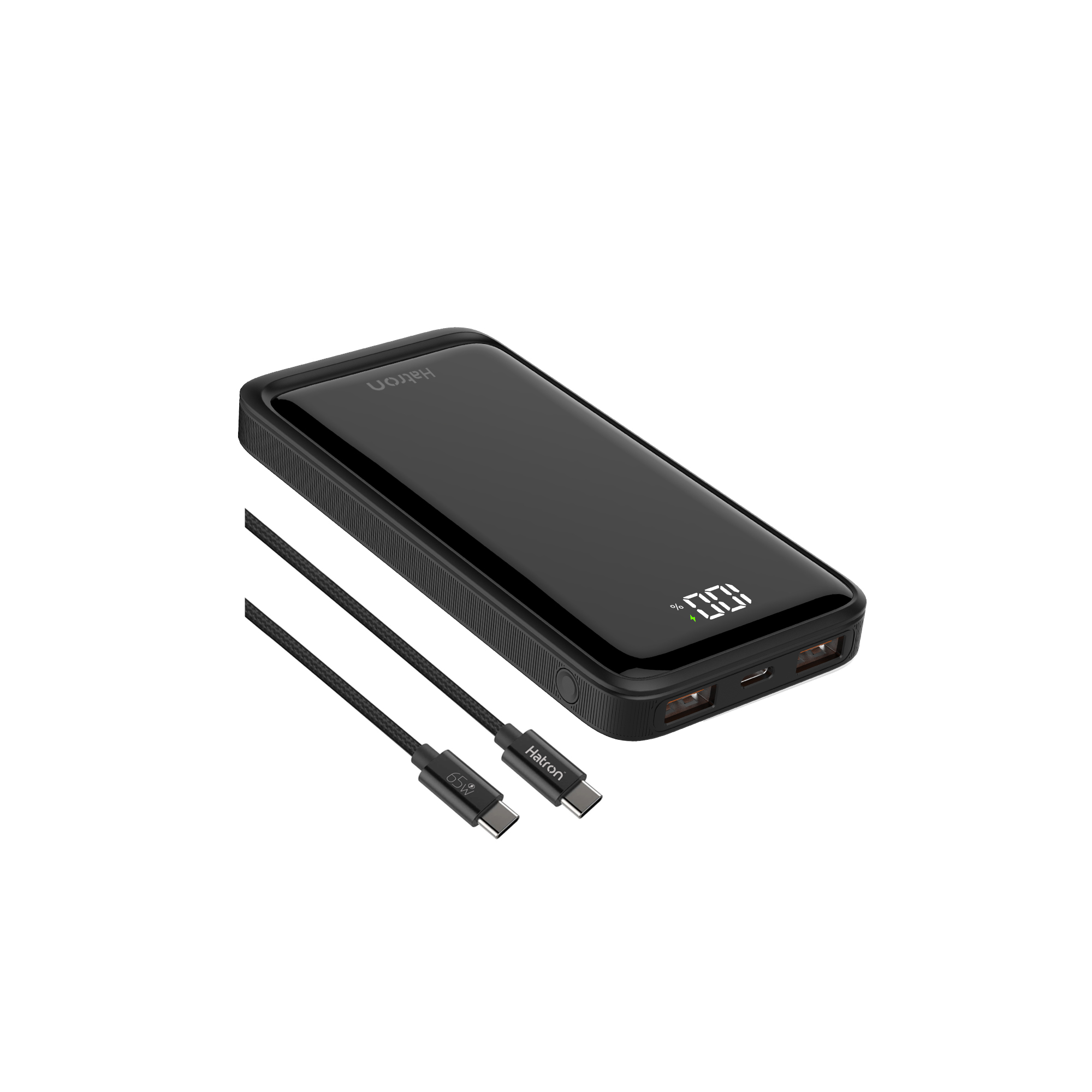 پاور بانک 22.5 وات هترون مدل HPB1055G ظرفیت 10000 میلی آمپر ساعت