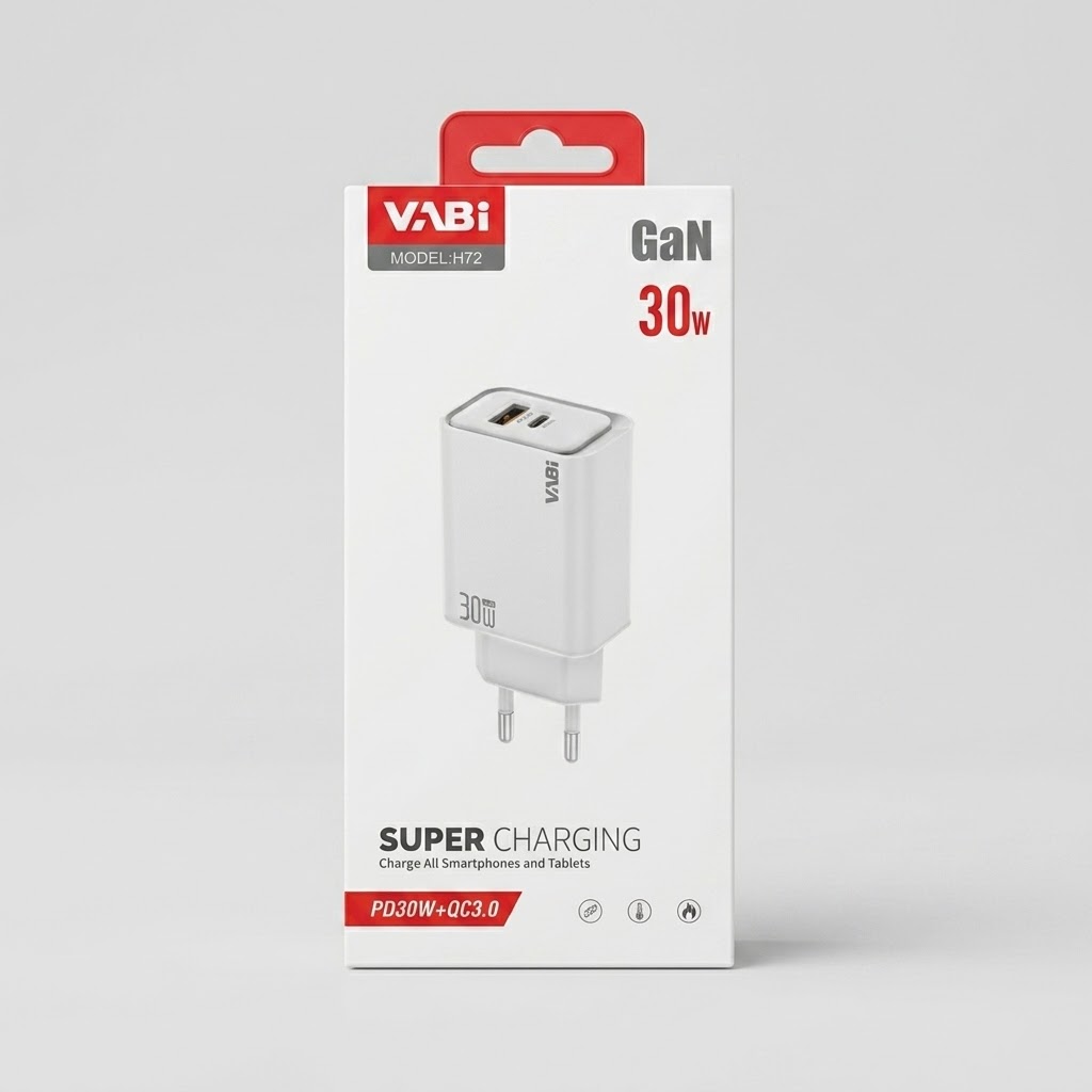شارژر دیواری GaN ۳۰ وات Vabi مدل H72