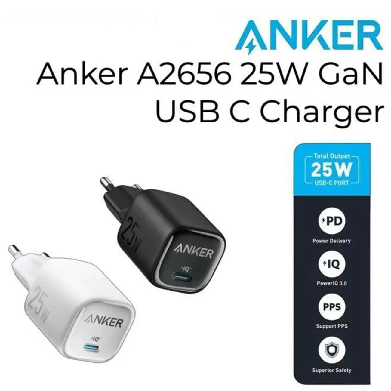 شارژر دیواری 2 پین 25 وات انکر Anker مدل A2656 
