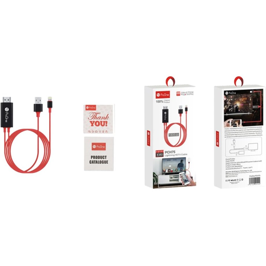 کابل تبدیل لایتنینگ به HDMI پرووان مدل PCH75 طول ۱.۸ متر