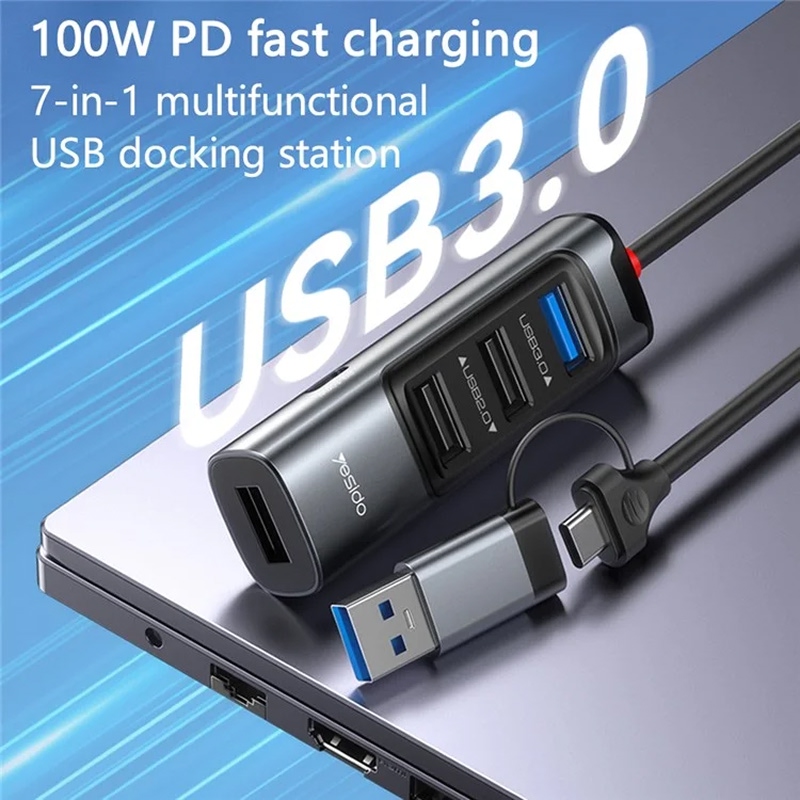 هاب 5 پورت USB 3.0 یسیدو مدل HB20