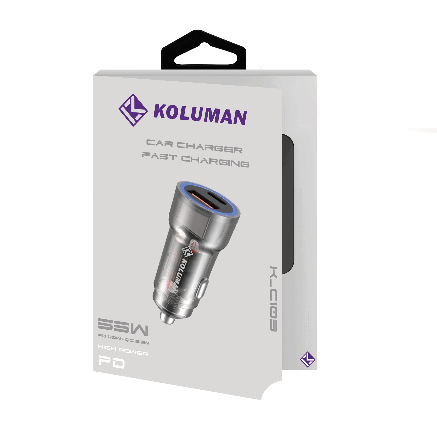 شارژر فندکی 30 وات 2 پورت کلومن مدل K-C103