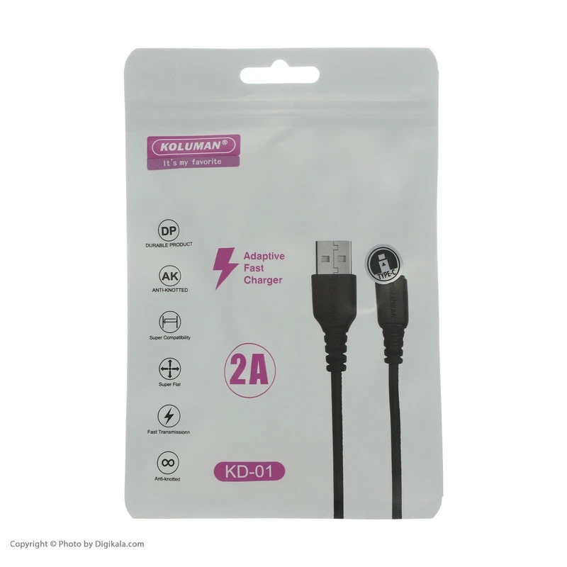 کابل یو اس بی به تایپ سی کلومن KD-01
