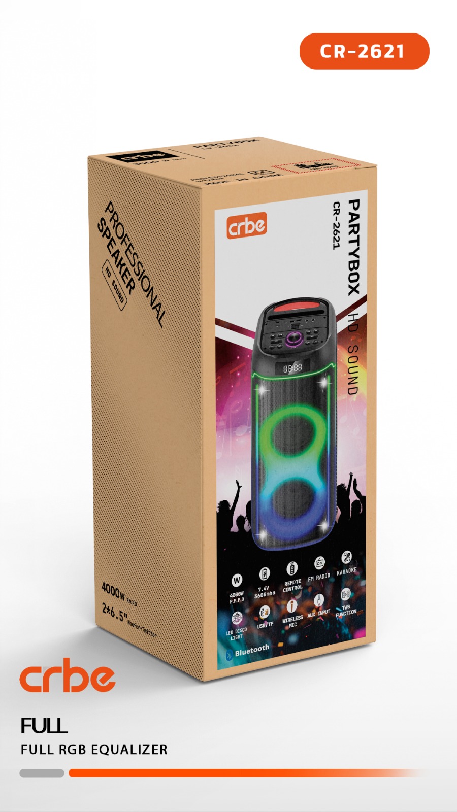 اسپیکر بلوتوثی کربی مدل PartyBox CR2621