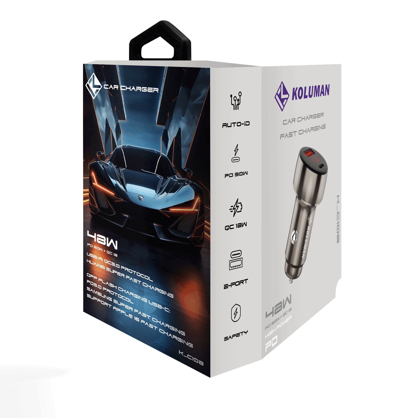 شارژر فندکی کلومن اورجینال مدل KOLUMAN K-C108