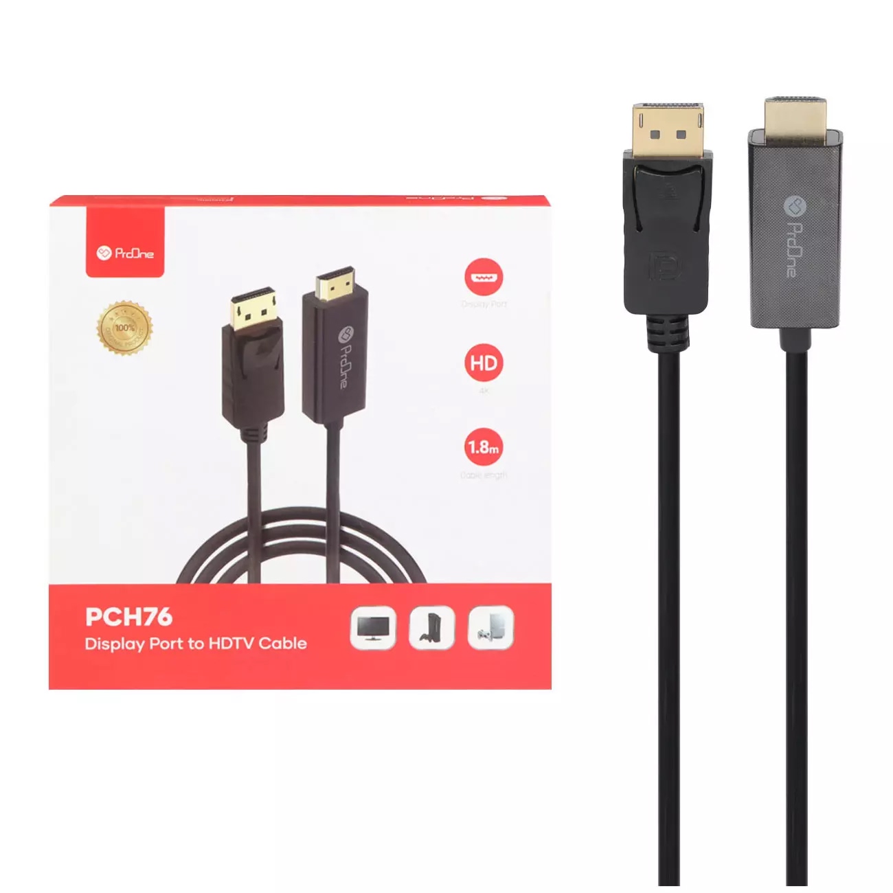 کابل 1.8 متری دیسپلی پورت به HDMI پرووان مدل PCH76