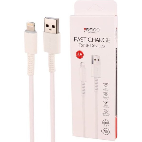 کابل دیتا USB به Lightning یسیدو مدل YESIDO CA120 طول 1 متر