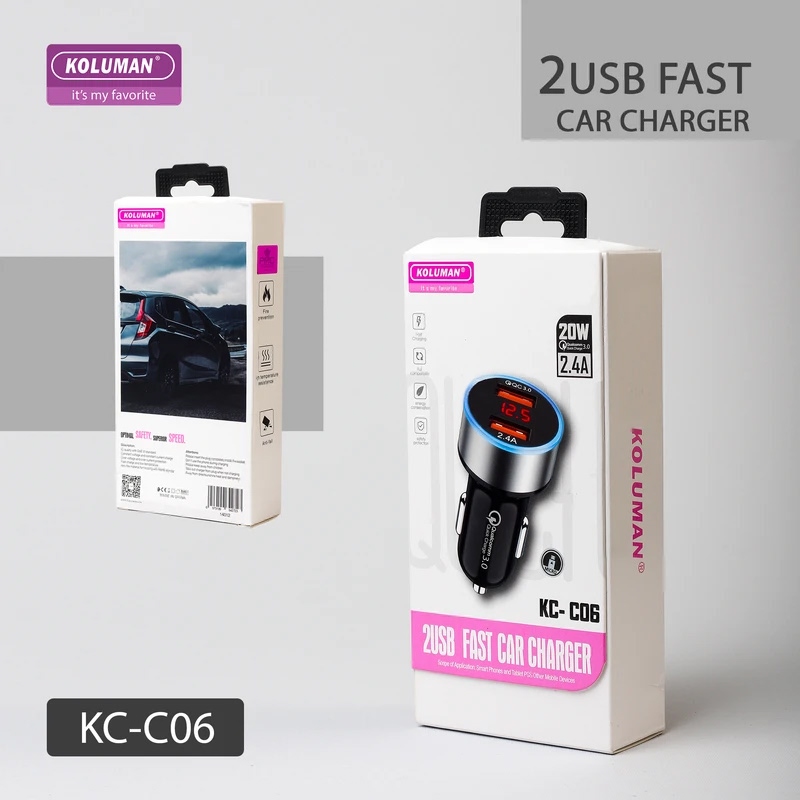 شارژر فندکی کلومن 20 وات KC-C06