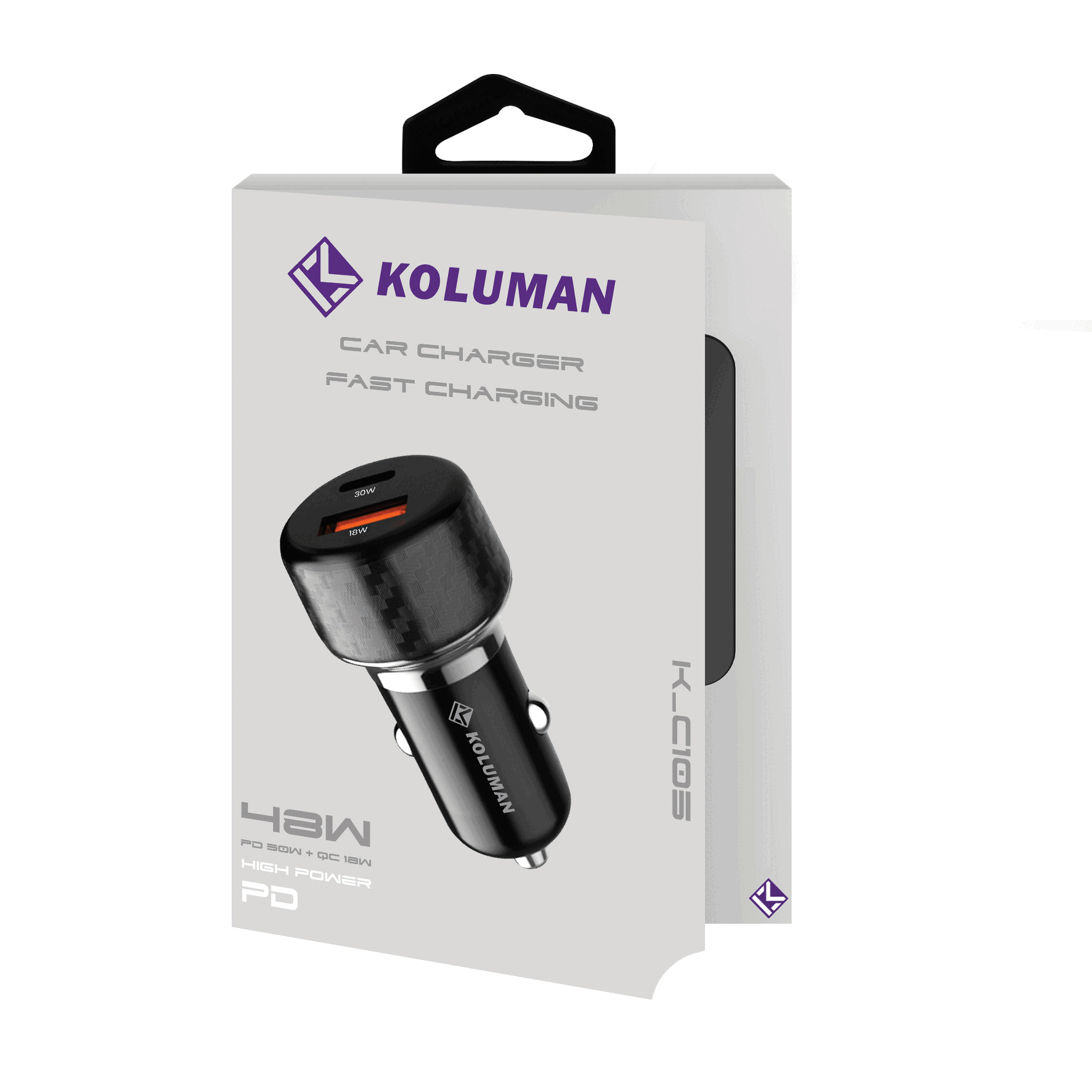 شارژر فندکی ۳۰ وات کلومن مدل K-C105
