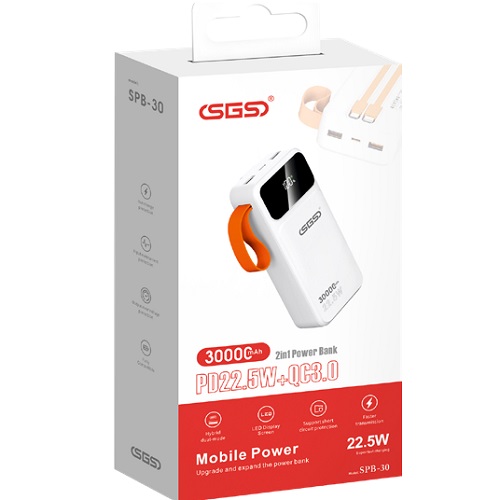 پاوربانک SGS SPB30 22.5W 30000MAH
