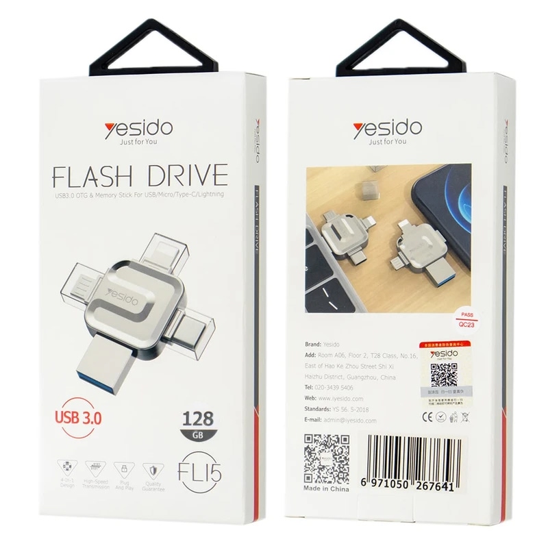 فلش مموری 128GB یسیدو مدل FL15 با بدنه فلزی