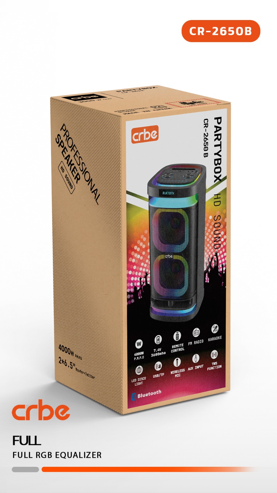 اسپیکر پارتی باکس کربی مدل CR-2650B