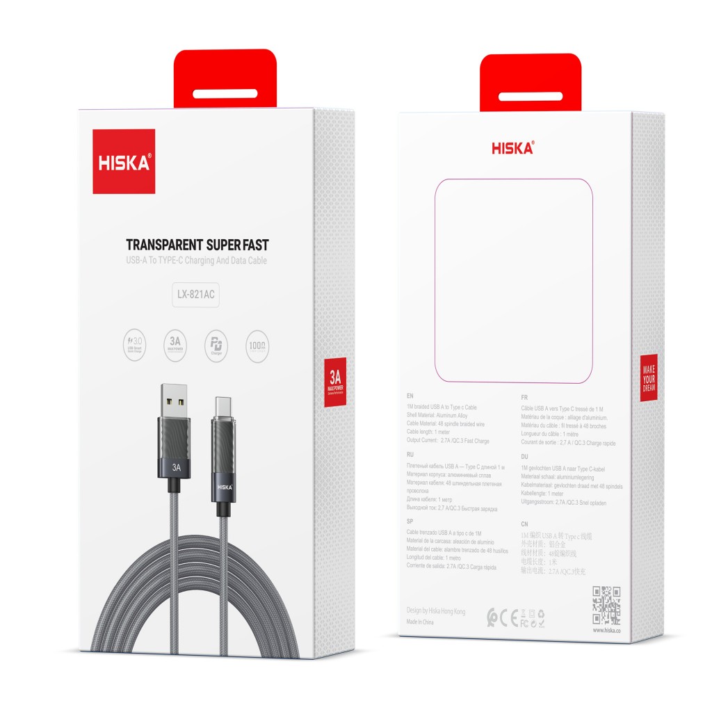 کابل usb به تایپ سی هیسکا 1متر مدل LX-821AC
