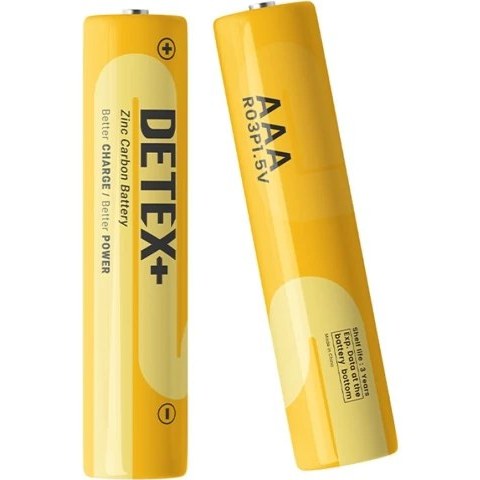 باتری نیم قلمی دیتکس پلاس (+DETEX) مدل Zinc Carbon 1.5V R03P AAA (بسته 12 عددی)