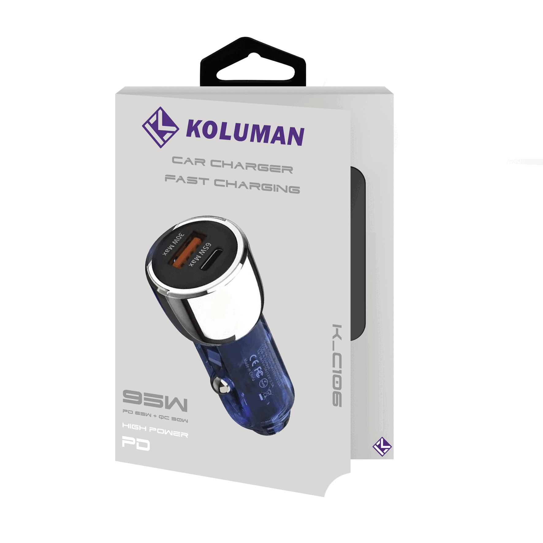 شارژر فندکی ۹۵ وات کلومن مدل K-C106