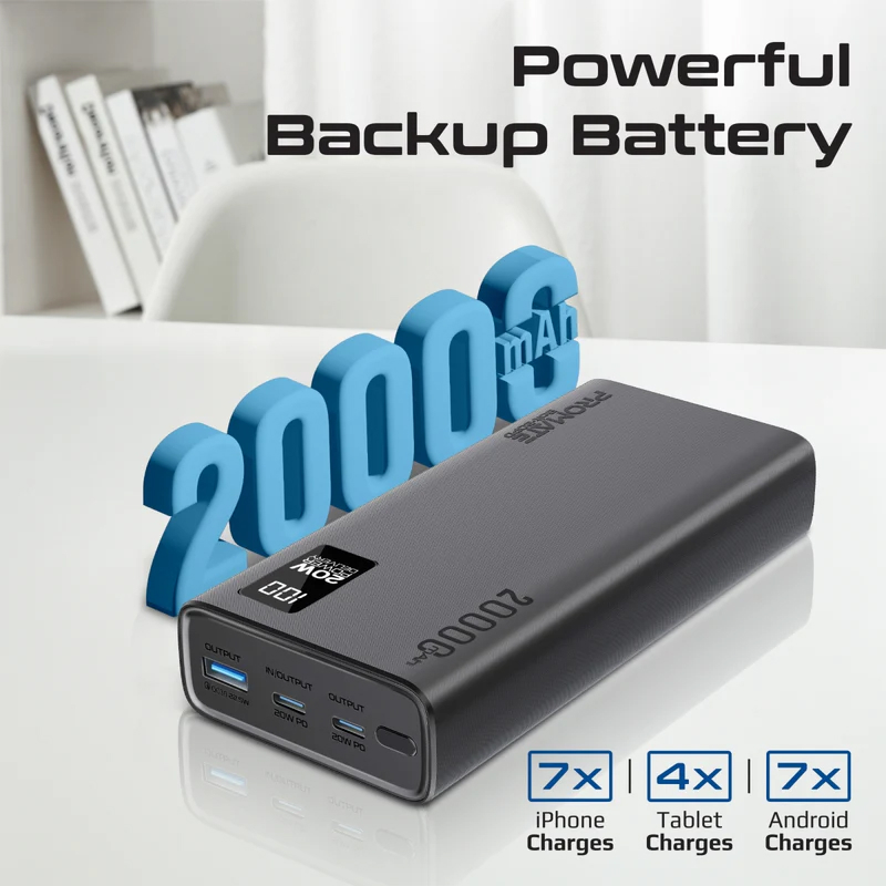 پاوربانک 20000 پرومیت مدل Bolt-20PD