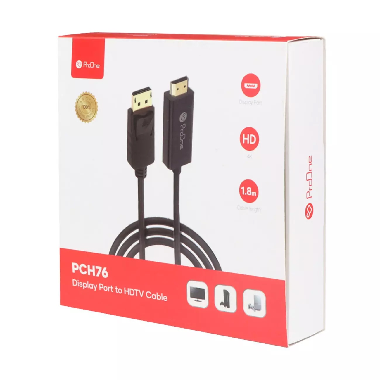کابل 1.8 متری دیسپلی پورت به HDMI پرووان مدل PCH76