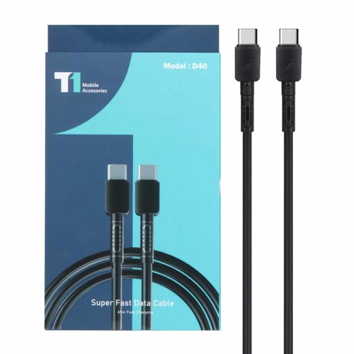 کابل شارژ فست T1 Type-C to Type-C مدل D40