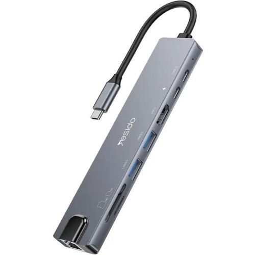 هاب یسیدو YESIDO HB27 با 8 درگاه و 100 وات PD