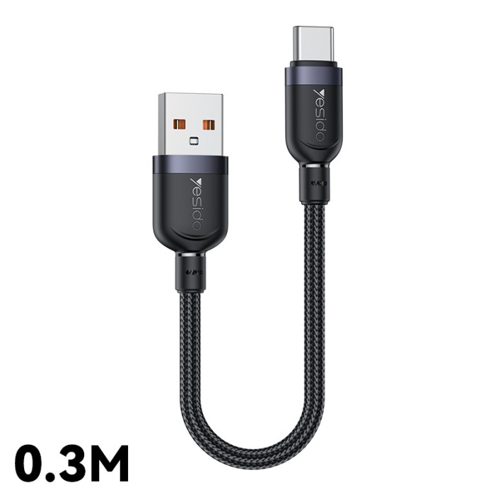کابل شارژ سریع USB به Type-C یسیدو CA131C – طول 0.3 متر، توان 18W، بدنه آلومینیومی مقاوم