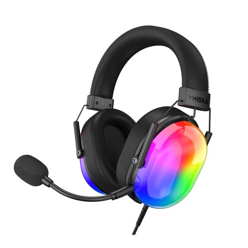 هدست گیمینگ هیسکا مدل GHR-07 با نورپردازی سه‌بعدی خاص