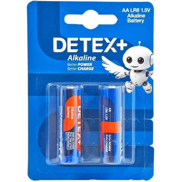 باتری قلمی آلکالاین DETEX PLUS پک دو عددی