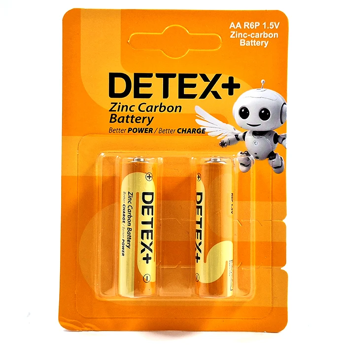 باتری قلمی دتکس پلاس مدل R6P بسته دو عددی